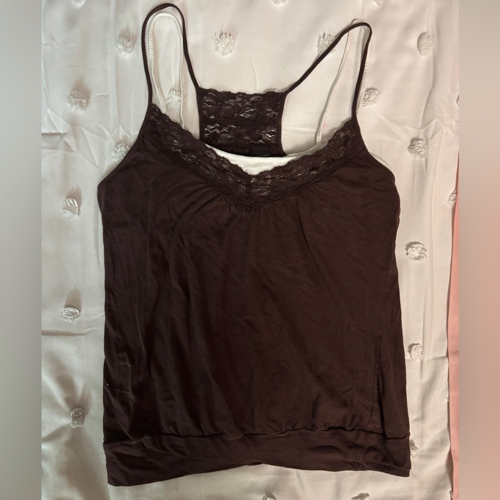 Weavers Brown Lace Trim Camisole